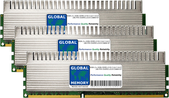 6GB (3 x 2GB) DDR3 2133MHz PC3-17000 240-PIN OVERCLOCK DIMM MEMORY RAM KIT FOR PC DESKTOPS/MOTHERBOARDS 6GB (3 x 2GB) DDR3 2133MHz PC3-17000 240-PIN OVERCLOCK DIMM MEMORY RAM KIT FOR PC DESKTOPS/MOTHERBOARDS